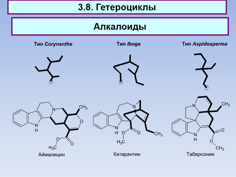 3.8. Гетероциклы Алкалоиды
